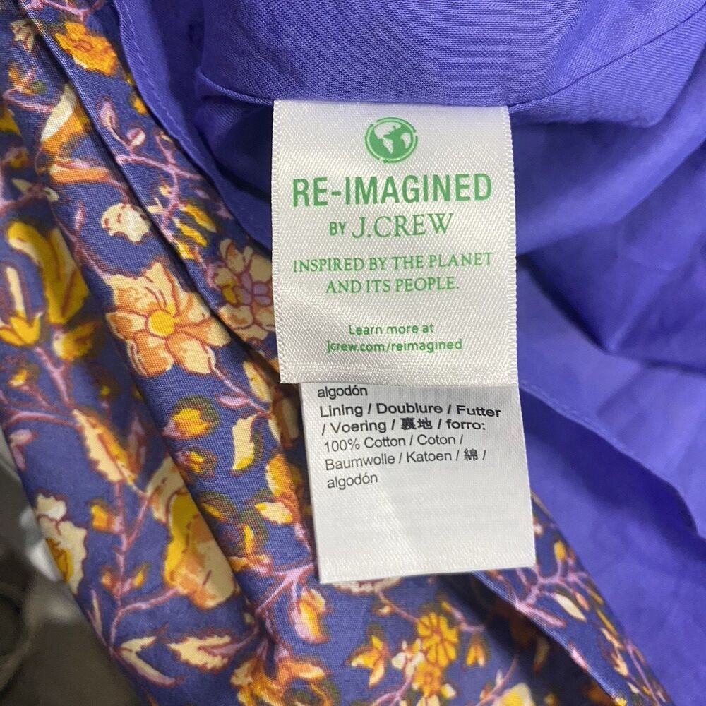 J.Crew Cutout Cotton Poplin Dress  Midnight Floral Puff Sleeve Size 14 New NWT - Picture 9 of 12